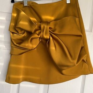 Zara Mustard Mini Skirt with Bow